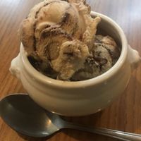 Caramel fudge vegan ice cream.  at Fire & Spice Vegan Restaurant - Sisson Ave in Hartford