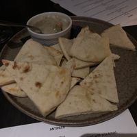 Hummus made of cannellini beans and basil 😋  at Grappa in Dorado