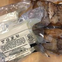 Handmade tofu and seitan at Amor Bio in Pontedera