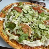 Vegan kebab pizza  at Västergrillen in Oerebro
