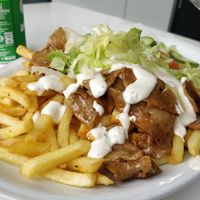 Kebab with fries! at Västergrillen in Oerebro