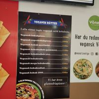 The vegan menu! at Västergrillen in Oerebro