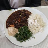 Feijoada à "brasileira" com arroz, farofa e caldo verde at Sabor Superior in Alges