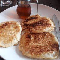 Banana pancakes with maple syrup at The Worlds End in Koh Phangan