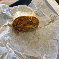 Vegan burrito (potato, chili, tofu scramble) at Yorgo's Bageldashery in Norfolk