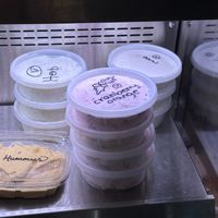 Vegan cream cheese options at Yorgo's Bageldashery in Norfolk