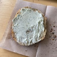 Vegan herb cream cheese   at Yorgo's Bageldashery in Norfolk