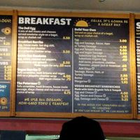 vegan breakfast menu at Yorgo's Bageldashery in Norfolk