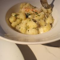 Shrimp gnocchi at Choose in Madrid