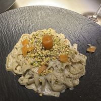 Salmon and pistachio pasta   at Choose in Madrid