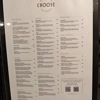 Menu outside at Choose in Madrid