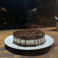 Vegan chocolate fudge cake   at Secret Garden in Mompiche