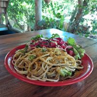 Pasta at Secret Garden in Mompiche