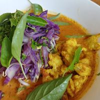 vegan laksa at Alam Green Lotus in Ubud