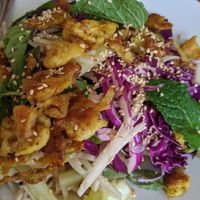 Mock vegan chicken salad  at Alam Green Lotus in Ubud