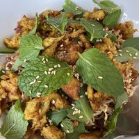 Rice noodles with “not chicken"  at Alam Green Lotus in Ubud