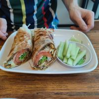 Za'atar paratha curried potatoe wrap at Alam Green Lotus in Ubud