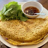 Vietnamese-style savory “pancake”  at Alam Green Lotus in Ubud