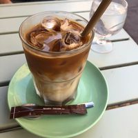 Iced oat latte with my own bamboo straw 😉  at Copenhagen Coffee Lab in Cannes