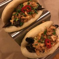 Bao buns with mushrooms at Habitat in Leiria