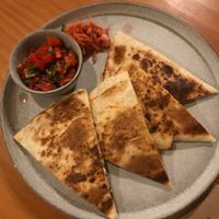 Vegan kimchi quesadillas at Habitat in Leiria