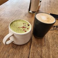 Lavender and matcha latte at BARE - Bites Bowls & Brews in Bowral