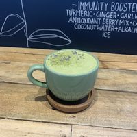 Matcha and lavender latte  at BARE - Bites Bowls & Brews in Bowral