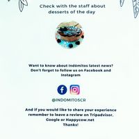 Dessert/Contact at Indómitos Café & Bar in Uvita