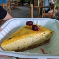 Vegan Maracuya cheesecake for take away at Indómitos Café & Bar in Uvita
