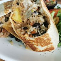 Burrito with vegan cheese at Indómitos Café & Bar in Uvita