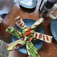 Bruschetta bread   at Indómitos Café & Bar in Uvita