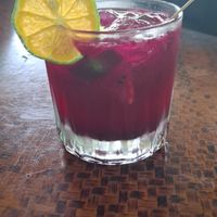 Dragon fruit caipirinha at Indómitos Café & Bar in Uvita