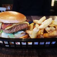 Smokey BBQ Chick'n Burger at Hank's Vegan Restaurant in Ipswich