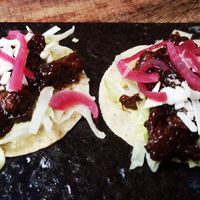 BBQ Pulled B**f Tacos at Hank's Vegan Restaurant in Ipswich
