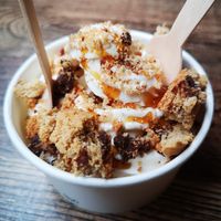 Caramel Cookie Swirli at Hank's Vegan Restaurant in Ipswich