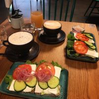 Greek sandwiches, Chai tea and coffee @ Au Contraire, Freiburg at au contraire in Freiburg