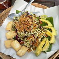 Burmese Salad with extra tofu & avo  at Uncle Cafe   in Koh Phangan