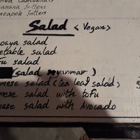 Vegan salad menu at Uncle Cafe   in Koh Phangan