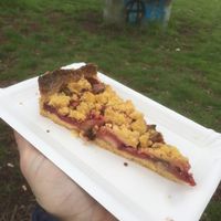 Rhubarb strawberry cake at Das Kaffeehaus in Hamburg