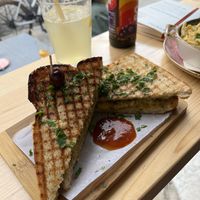 Cheese toastie  at OM NOM NOM CAFÉ in Munich