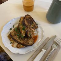Grilled cheese kimchi toast   at OM NOM NOM CAFÉ in Munich