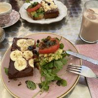 Avo sandwhich & monkey french toast  at OM NOM NOM CAFÉ in Munich