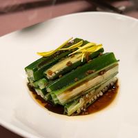Okra and ginger at Tianchu Miaoxiang - Chaowai in Beijing