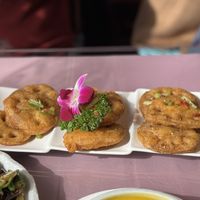 Deep-fried lotus with soy meat between   at Tianchu Miaoxiang - Chaowai in Beijing