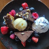 Vegan chocolate desert at The Bamboo Room in Hoorn
