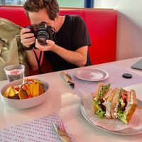 Vegan pancakes and TLT at Joshua Tree Cafe in Athens