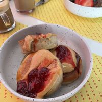 PB&J pancakes  at Joshua Tree Cafe in Athens