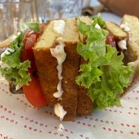 Panku tofu sandwich which was amazing! at Joshua Tree Cafe in Athens