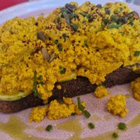Tofu avocado toast at Joshua Tree Cafe in Athens