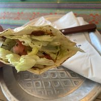 Vegan taco, a lot of guacamole inside not pictured at Taco Massim 타코마씸 in Jeju